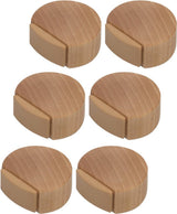 Round wooden doorstop, shockproof and anti-collision, set of 6, 4.5 x 4.2 x 1.6 cm, for floor and parquet, dark brown, 45 x 42 x 16 mm.