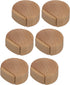 Round wooden doorstop, shockproof and anti-collision, set of 6, 4.5 x 4.2 x 1.6 cm, for floor and parquet, dark brown, 45 x 42 x 16 mm.