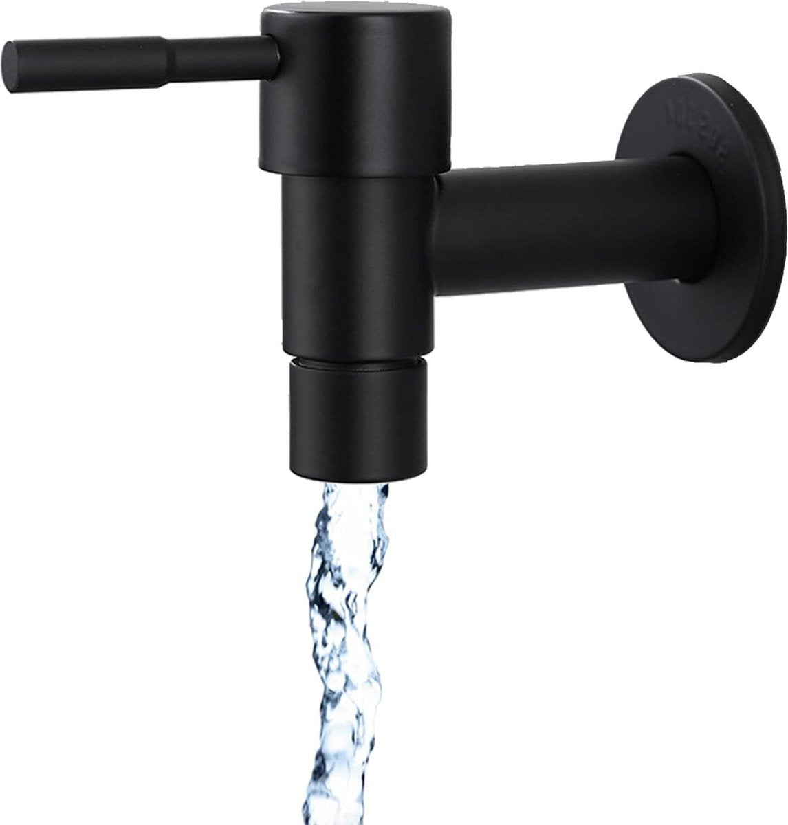 Single black stainless steel wall-mounted cold water kitchen faucet - Bathroom garden faucet - Sink faucet - Cold water bathroom faucet - Garden