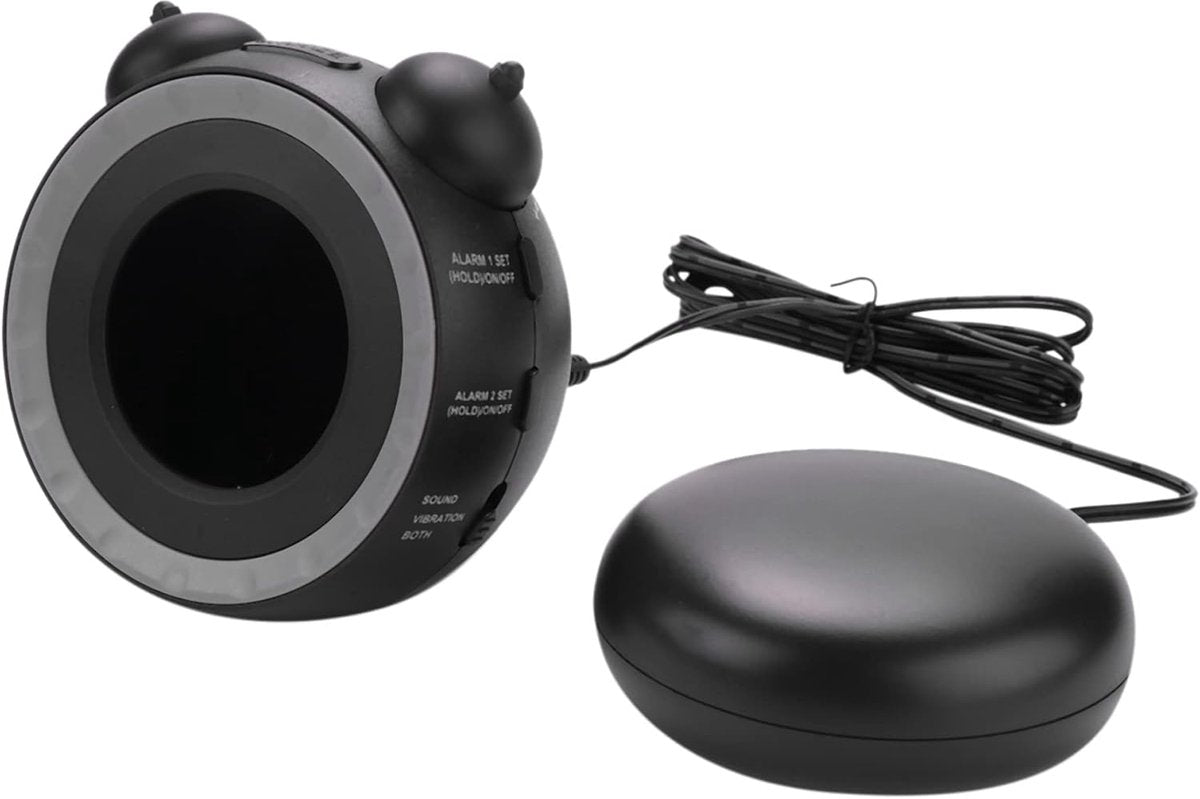 Wekker - digital alarm clock - digital alarm clocks - children's alarm clock - alarm clocks - children's alarm clock - Dual alarm clock - With bed vibrator - Vibrating alarm clock for deep sleepers or the hearing impaired - USB charging port