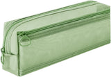 Double-layer mesh pencil case, large capacity pencil case, transparent pencil case for students, green