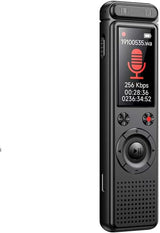 Voice Recorder - Dictaphone - Rechargeable - Portable - Clear Sound - Meetings, Interviews - 64 GB - Black