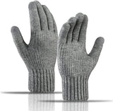 Winter Gloves - Men's Gloves - Warm Winter Gloves - Thick Unisex Gloves - Women's Gloves - Thermal Wool - Knitted Touchscreen Gloves - Perfect for Motorcycling - Outdoor Work - Sports - Christmas - Christmas Gift