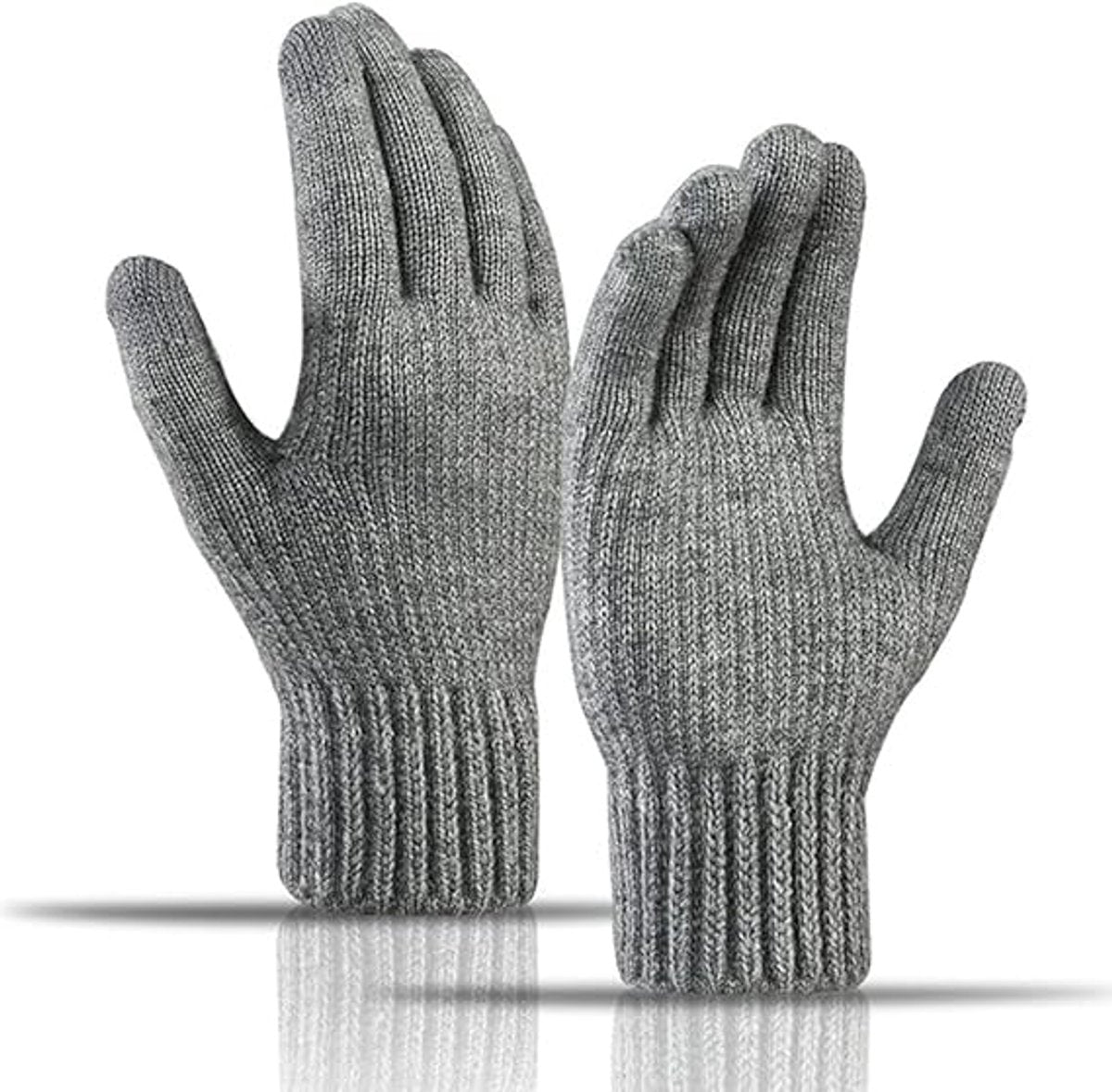 Winter Gloves - Men's Gloves - Warm Winter Gloves - Thick Unisex Gloves - Women's Gloves - Thermal Wool - Knitted Touchscreen Gloves - Perfect for Motorcycling - Outdoor Work - Sports - Christmas - Christmas Gift
