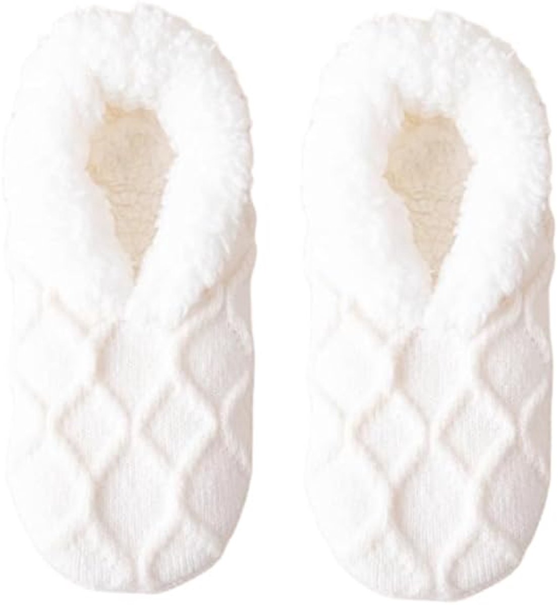 Socks - Warm socks - Indoor socks - Women's slipper socks - Warm winter socks - Fleece socks - Comfortable - Winter warmth - Ultra-comfortable women's indoor slippers - One size fits all - White