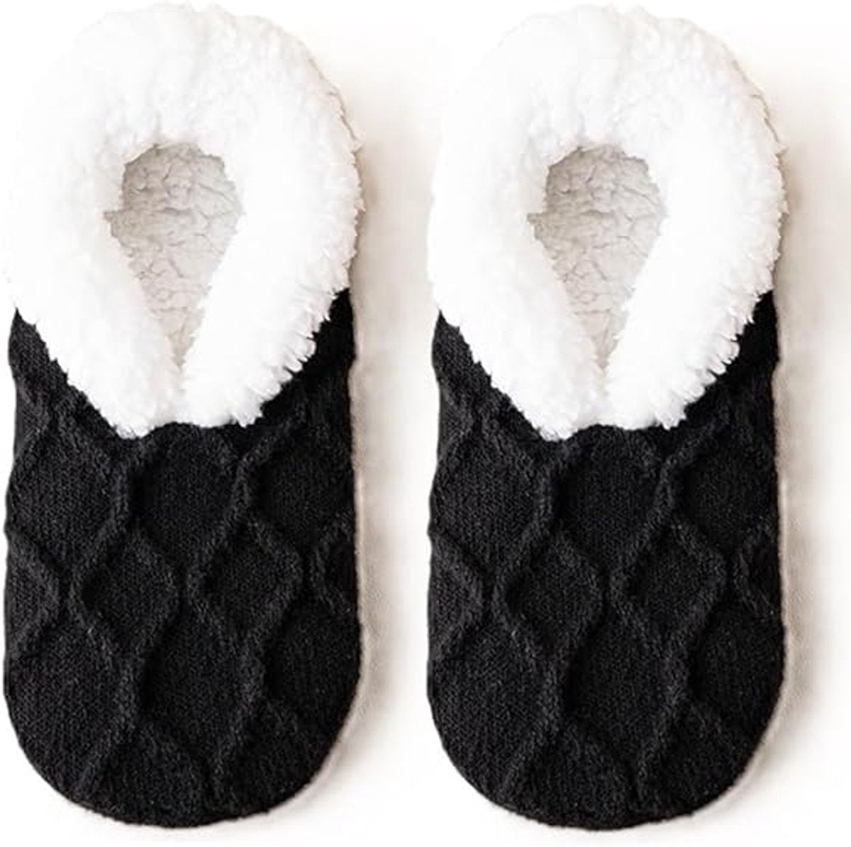 Socks - Warm socks - Indoor socks - Women's slippers - Warm winter socks - Fleece socks - Comfortable - Winter warmth - Ultra-comfortable women's indoor slippers - One size fits all - Black