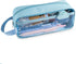 Transparent pencil case - Blue - Groot - 21 x 9 x 7 cm - For School, Boys, Girls and Adults - Pencil Case