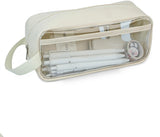 Transparent pencil case - Broken Wit - Groot - 21 x 9 x 7 cm - For School, Boys, Girls and Adults - Pencil Case