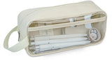 Transparent pencil case - Grijs - Groot - 21 x 9 x 7 cm - For School, Boys, Girls and Adults - Pencil Case