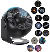 360° Starry Sky Night Projector with Solar System, Moon, Nebula, Milky Way, and Astronaut - Projector for Children and Adults - Mood Light - Bedroom Mood Light - Star Projector - Galaxy Projector - Starry Sky - Black