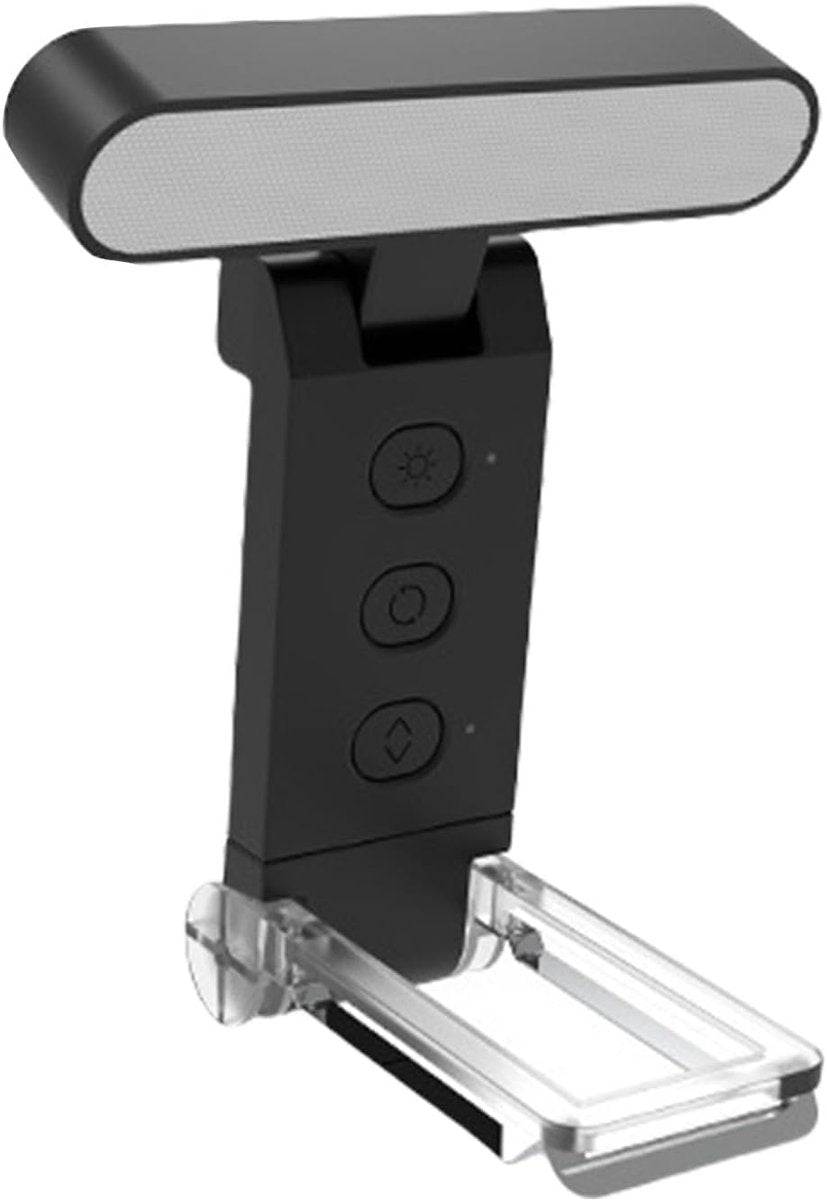 Book Reading Light - LED Reading Light with Clip - Clip-on Spotlight - Rechargeable - 5 Settings - Soft and Silky - Bedside Lamp - For Book / Bedroom / Office - Black