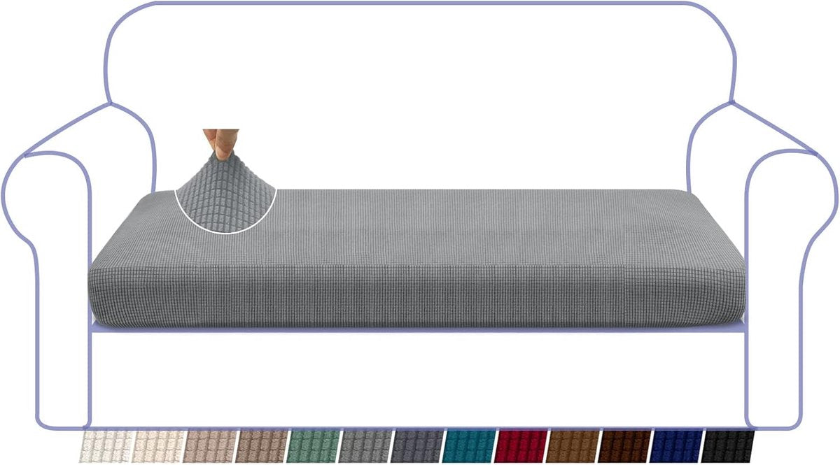 Sofa cover - Winter sofa cover - Stretch sofa cover - Corner sofa cover - Seat cushion - Three-seater sofa cover - Spandex sofa cover - Furniture protector with elastic base - Grey