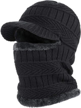 Beanie - Men's Winter Beanie - Knitted Beanie - Men's Beanie - With Flexible Neck Gaiter - Ski Balaclava - Unisex - Windproof - Warm - Ideal for Outdoor Activities - Camping - Skiing - Everyday Wear - Winter