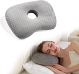 Pillow - head pillow - neck pillow - ear pillow - piercing pillow - donut pillow - piercing pillow with hole - sleeping ring for side sleepers to relieve pain - 32 * 44 cm - grey