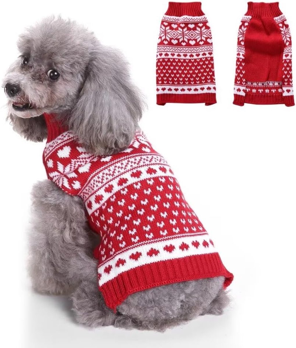 Dog Sweater - Christmas Dog Sweaters - Sleeveless Dog Sweaters - Dog Coat - Warm Autumn and Winter Puppy Sweater - Ugly Sweater - Perfect for Small Dogs - Dog - Medium - New Year's Holidays - S