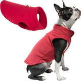 Dog Coat - Fleece Dog Vest - Winter Dog Coat - Warm Dog Coat - Fleece Dog Sweater - Ring Leash - Perfect for Small and Medium Dogs - Red - Size M