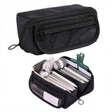 Pencil case - Pencil case for boys and girls - 20x8.5x8.5 cm - Canvas - Linen - Large capacity - School pencil case - black