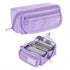 Pencil case - Pencil case for boys and girls - 20 x 8.5 x 8.5 cm - Canvas - Linen - Large capacity - School pencil case - Purple