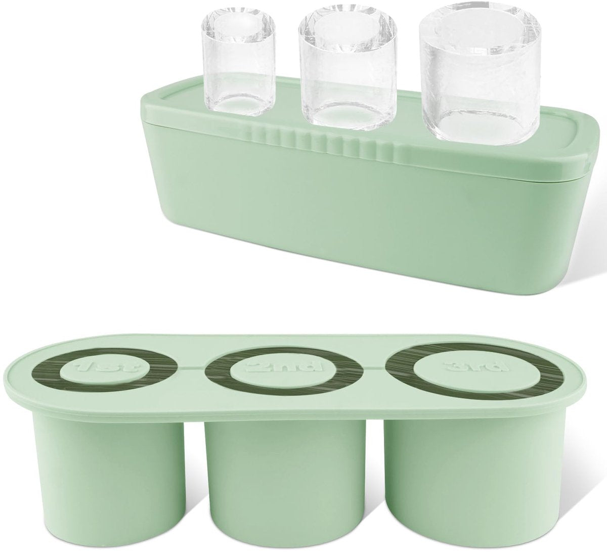 Ice Cube Tray - Silicone Ice Cube Tray - Ice Cube Mold - Ice Cube Mold - For chilling cocktails, whiskey, drinks, coffee, ice cubes - 40 oz - Green