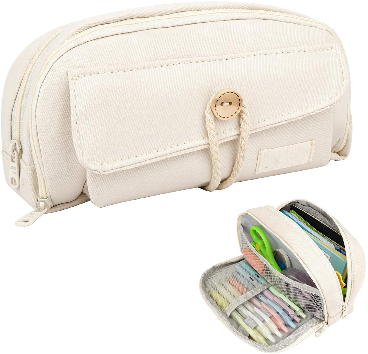 Pencil case - Large capacity pencil case - 21 x 11.5 x 5.5 cm - Pencil case for boys and girls - School supplies - Wit