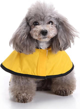 Dog Coat - Dog Raincoat - Reflective Dog Raincoat - With Hood - Adjustable Raincoat - Lightweight Raincoat - Yellow - Size M - Perfect for Small and Medium-Sized Dogs
