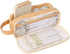 Pencil Case - Large Capacity - Waterproof and Expandable - Pencil Case for Boys and Girls - School Supplies - Suitable for Stationery, Makeup, Cosmetics, Travel and Office Supplies - Brown