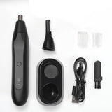 2-in-1 Nose Trimmer - Nose Trimmer - Eyebrow Trimmer - Men's - Women's - Nose Trimmer - Washable - USB Rechargeable - Black