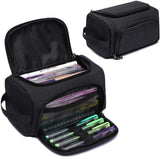 Pencil case for boys and girls - Pencil case for adults - School pencil case - 24 x 13 x 13 cm - Black