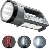 Rechargeable LED flashlight, powerful 6000 lumen outdoor emergency flashlight with 6 modes, USB data cable, IPX4 waterproof flashlight, suitable for camping/home/emergency use.