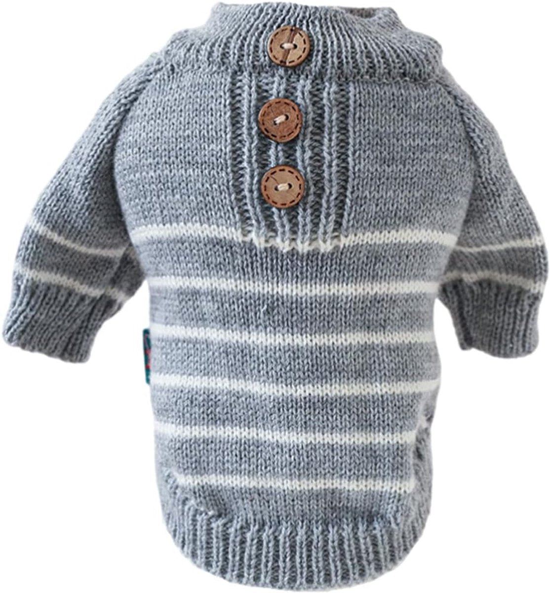 Dog Coat - Dog Sweater - Dog Jumpsuit - Cat Overalls - Striped Puppy Sweater Coat - Puppy Pyjamas - Dog Sweatshirt - Perfect for Party Costumes - Grijs - Party Decoration - Christmas - Size XL