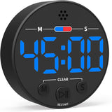 Digital Timer - Digital Kitchen Timer - Smart Timer - LED Display - Magnetic - Addition/Subtraction - Learn to Tell Time - Analog Kitchen Timer - Black