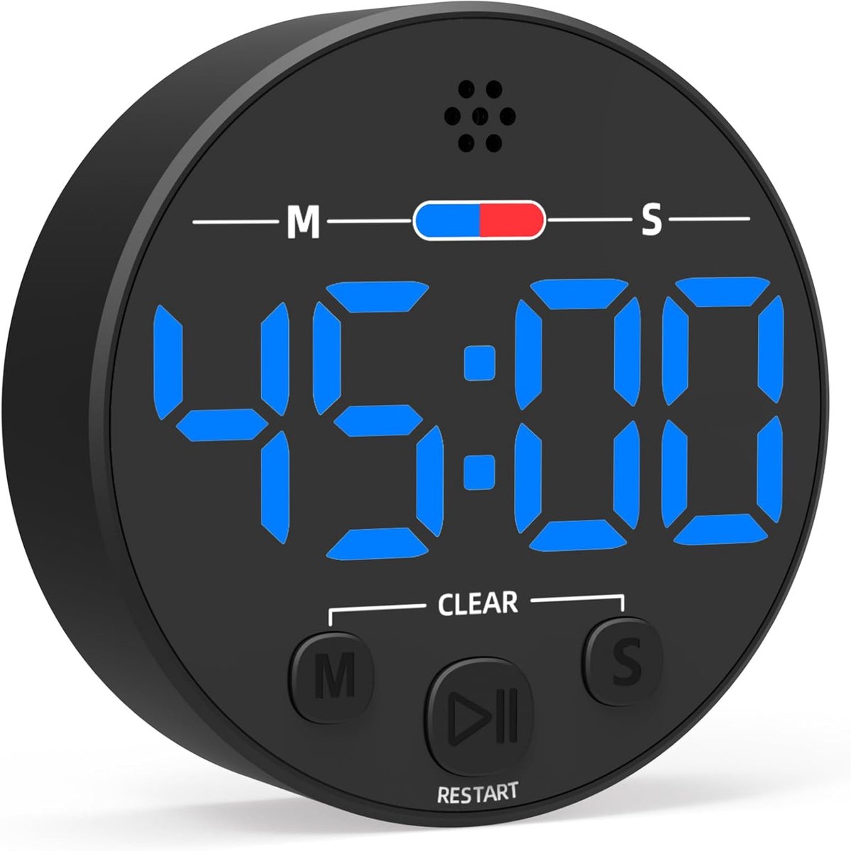 Digital Timer - Digital Kitchen Timer - Smart Timer - LED Display - Magnetic - Addition/Subtraction - Learn to Tell Time - Analog Kitchen Timer - Black