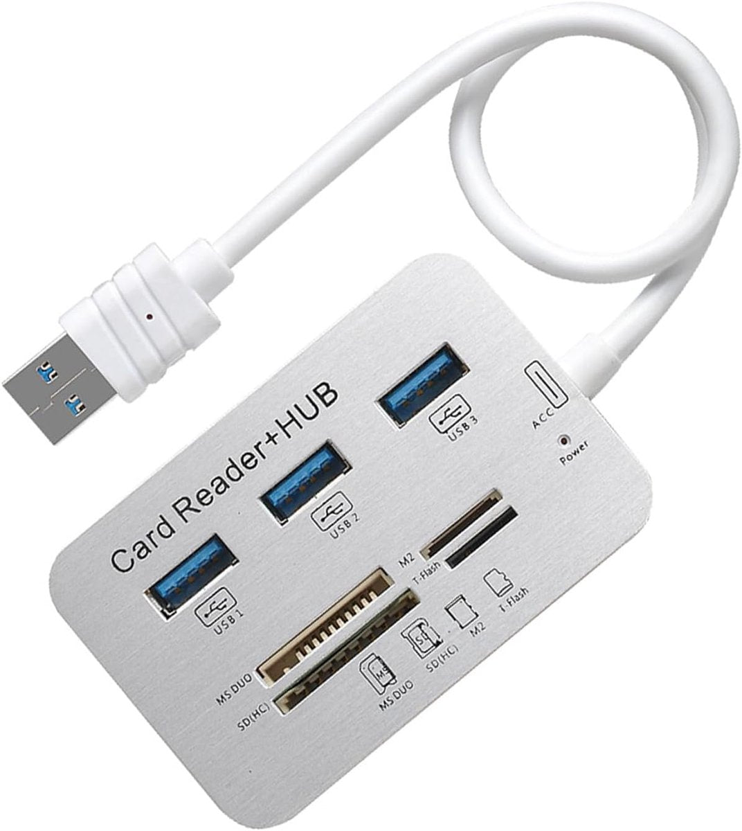 USB 3.0 Hub with 3-Port Splitter and Memory Card Reader - SD/TF/Micro SD Card Reader - USB 3.0 Hub