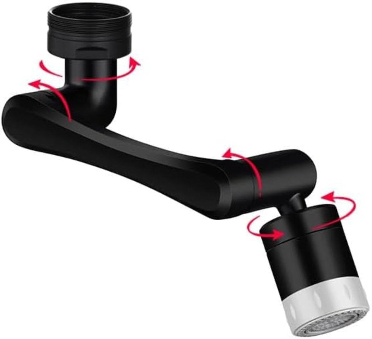 1440° Rotating Faucet - Faucet - Faucet Fitting - Faucet Head - Stainless Steel - Aerator - Rotating - Extension - Water Saving - Kitchen Faucet - Bathroom Faucet - Swivel - Dishwasher - Black