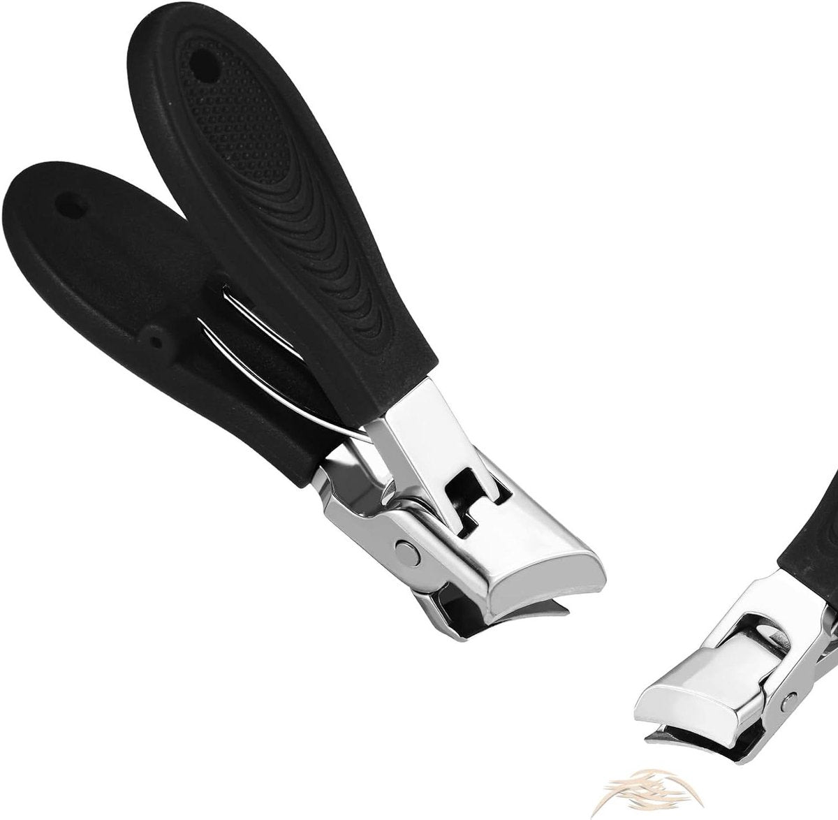 Wide nail clippers 78 x 19 cm - Anti-splash angled nail clippers with wide opening - Nail clippers for hands and feet - Pedicure and manicure tool for men and women (Black)