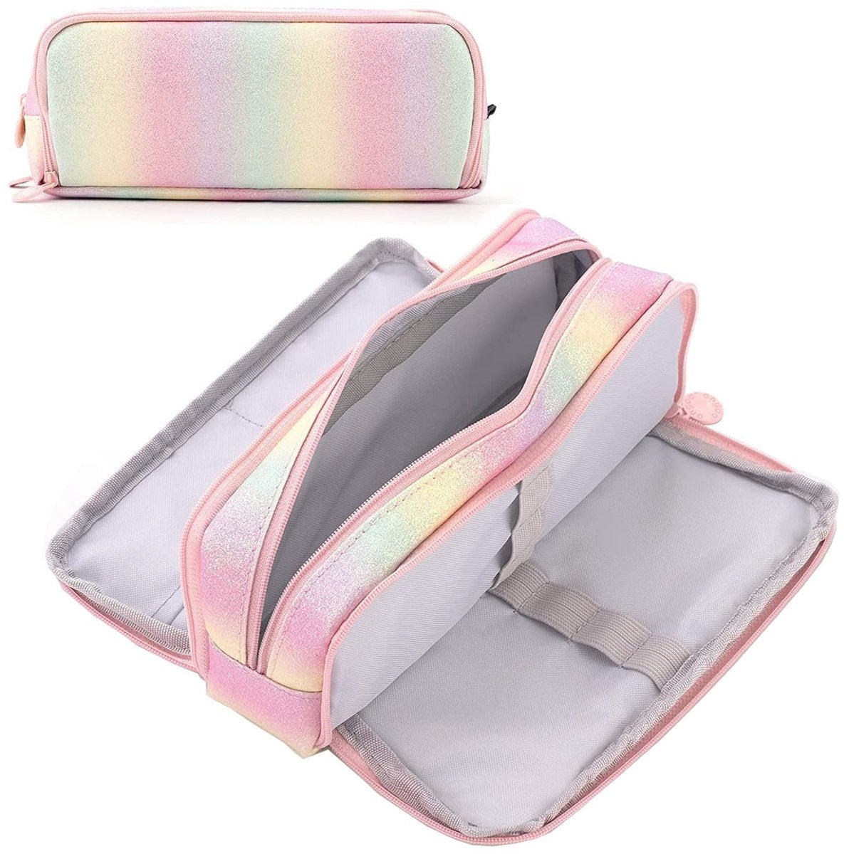 Pencil Case - Large Pencil Case - Boy's Pencil Case - Girl's Pencil Case - School Pencil Cases - School Supplies - with 3 Compartments - for Girls and Boys - Office - Makeup Gift