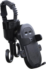 Phone holder for bicycle, stroller, portable stroller hanger, 2-in-1 shopping trolley hook, shopping bag holder, sturdy and adjustable, compatible with most strollers and bicycles