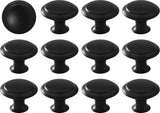 Set of 12 vintage black 28mm metal drawer and cabinet handles, easy to install, durable and stylish.