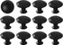 Set of 12 vintage black 28mm metal drawer and cabinet handles, easy to install, durable and stylish.