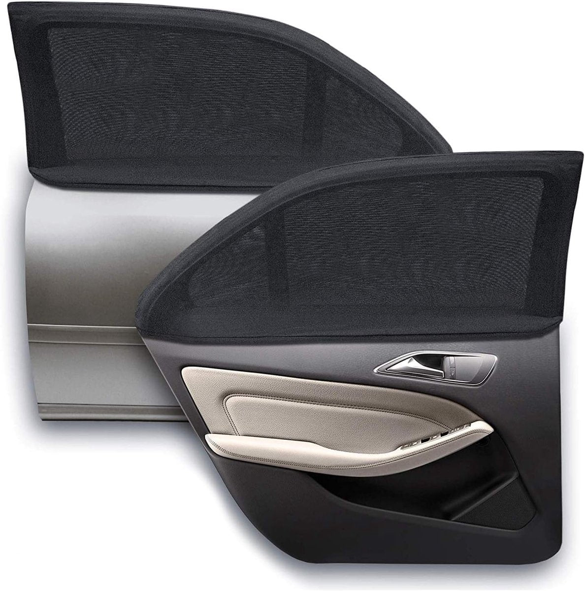 Car accessories - Car sunshades - Car sunshades - Windshield sunshades - Set of 2 car sunshades - Blocks UV rays and protects your car from sun exposure - Suitable for the rear window of the car (black)