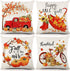 Halloween Theme - Fall Pillowcases - Pillowcases - Linen - Bedroom Decor Pillowcases - Living Room Decor Pillowcases - Sofa Decor Pillowcases - 45 x 45 cm - Four-Piece Set