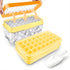 Frozen Ice Cube Tray - Food-Grade Ice Cube Tray with Lid - Ice Cube Tray - 2 Layers, Yellow - Releases all ice cubes in one second - Ice Cube Tray