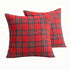 Decorative Pillowcases - Tartan Cushion Covers - 45 x 45 cm (18 x 18 inches) - Set of 2 - Invisible Zipper - Perfect for Sofa, Bedroom, Living Room, Christmas, Holiday Decorations