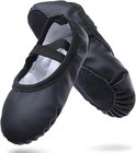 Women's Ballet Shoes – Ballet Shoes for Girls – Black – Soft PU Leather Dance Shoes with Non-Slip Sole – Suitable for Ballet, Yoga & Home Use – For 1 UK