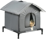 Gray Cat and Dog Bed, Waterproof Insulated Durable Pet House, Compatible with Cats and Dogs, Winter Pet Basket, 33x33cm
