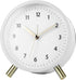 Silent Alarm Clock with Night Light and Backlight, White Metal Clock for Bedrooms and Travel