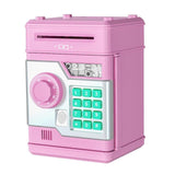 Children's Electronic Piggy Bank with Fingerprint & Password Protection, Automatic Saving Function, Mini Cabinet, Pink