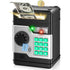 Kids Electronic Piggy Bank with Fingerprint & Password Protection, Automatic Saving Function, Mini Cabinet, Black