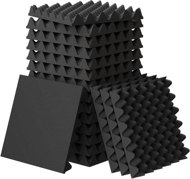 12 Acoustic Panels, 30x30x3cm - Self-Adhesive High Density Sound Absorbing Wall Tiles for Effective Sound Insulation