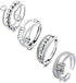 4 pcs Anti-Stress Ring with Rotating Beads, Silver, Compatible with Fidget Spinner Rings
